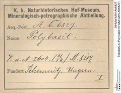 Etiketten zu Polybasit (NHMW-MIN-Ab6827)